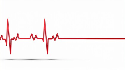 Red Heartbeat EKG Line, Medical Health Pulse Rate Graphic
