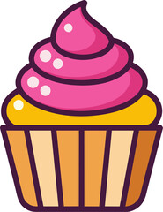 cupcake with pink icing
