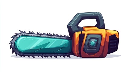 Fototapeta premium Cartoon Chainsaw Illustration (1)