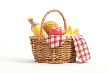 Picnic basket summer illustration bottle accessories.