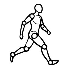 Human mannequin figure sketch walking pose illustration