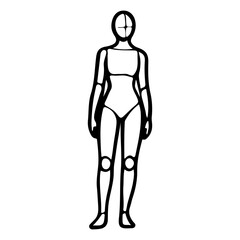 Human mannequin figure sketch outline standing pose illustration