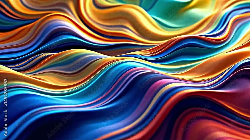 Poster fluid pattern vibrant swirling colors that seamlessly blend one another smooth undulating waves crea