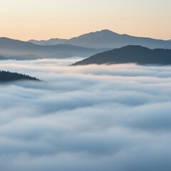 Obraz premium Misty Mountain Landscape at Sunrise