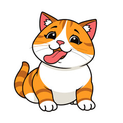 Playful Orange Tabby Cat Cartoon Vector