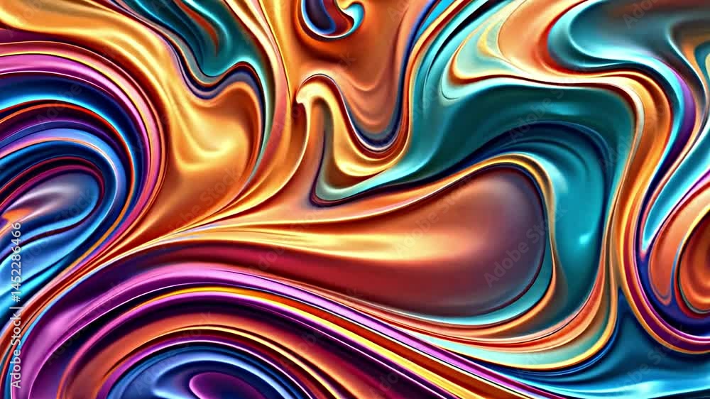 Fototapete blend vibrant colors swirling together fluid abstract pattern smooth glossy textures create sense mo
