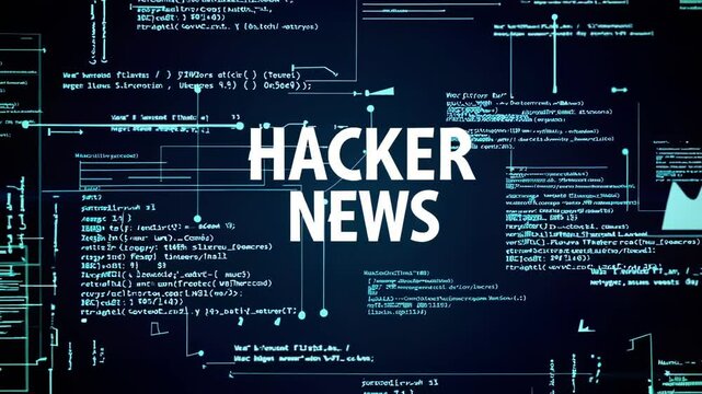 Tech-Inspired Hacker News Alert with Digital Code on Green Screen