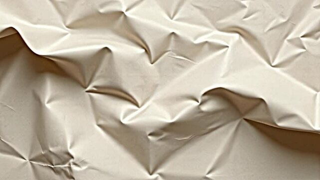 crumpled light-colored fabric complex irregular pattern fabric appears soft slightly wrinkled creating textured surface that both visually intriguing tactile folds creases prominent giving fabric.