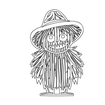 recommend clip art: Whimsical scarecrow illustration for autumnal designs and harvest celebrations