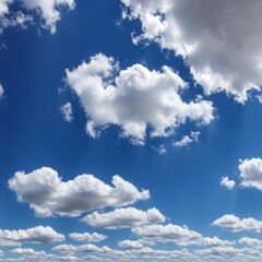 Obraz premium Bright Blue Sky with Fluffy White Clouds