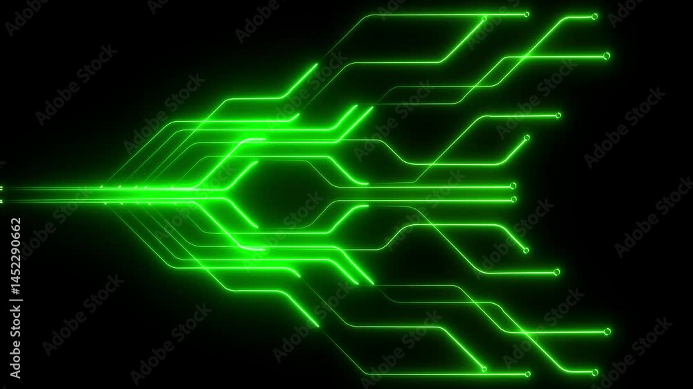 Poster abstract digital circuit network technology internet pink color ,data animated glowing neon circuit 