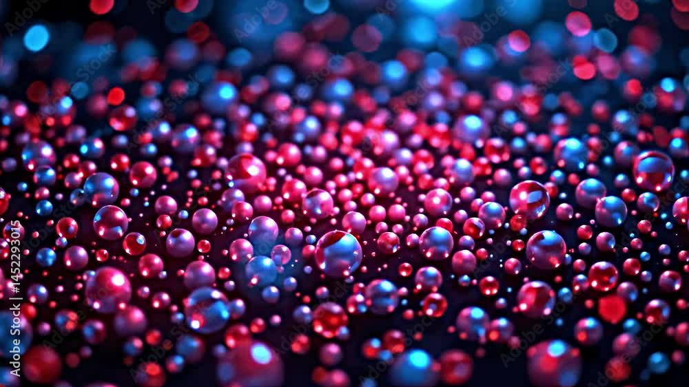 Aufkleber array vibrant glowing spheres shades red blue creating captivating dynamic visual effect these spher