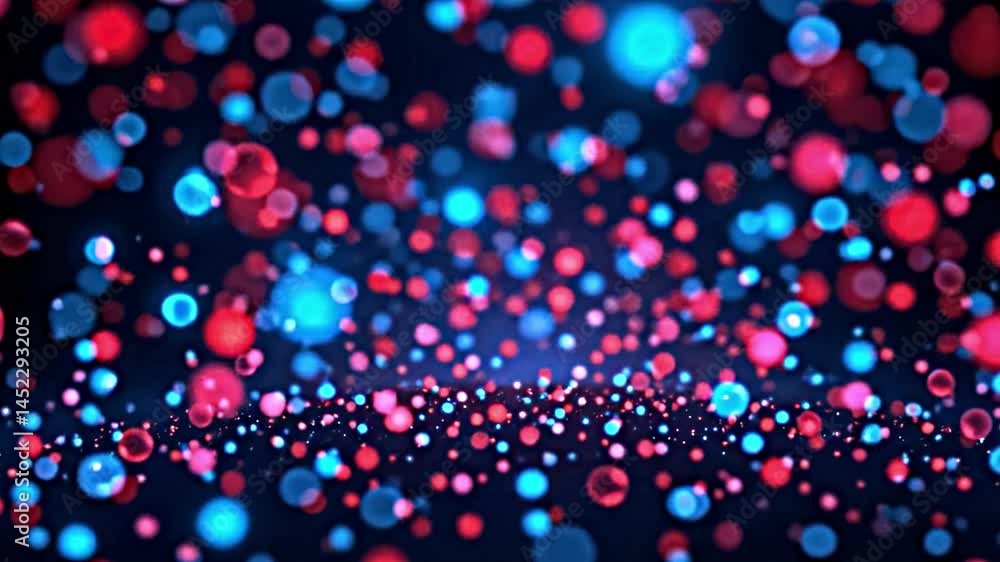 Aufkleber array vibrant glowing spheres shades red blue creating dynamic visually captivating scene these sphe