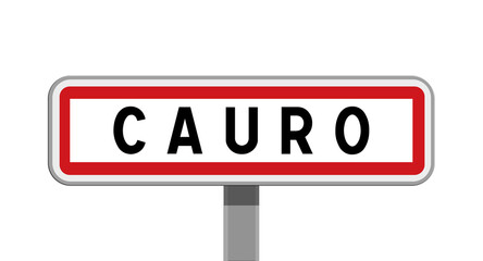 Panneau sur poteau de Cauro, Corse-du-Sud, Corse
