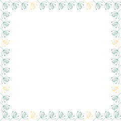 Cooking herb frame. Branch of dill kitchen template. Cooking scent leaf empty frame box