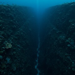 Fototapeta premium Underwater Deep Ocean Coral Reef Canyon