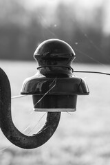 Alter historischer Weidezaun Isolator aus Porzellan