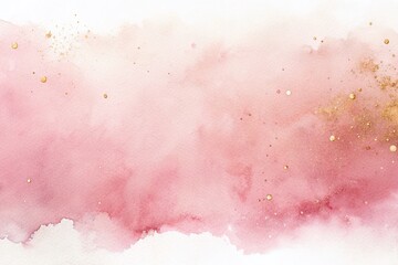 Obraz premium Elegant Soft Pink Watercolor Background with Gold Flecks - Abstract Wallpaper Design