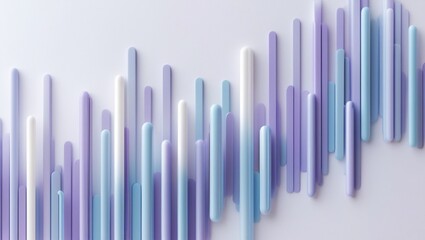 Fototapeta premium Fluctuating white bar chart design over soft clean backdrop in minimal style