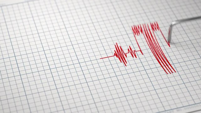 Polygraph lie detector is drawing truth on diagram.