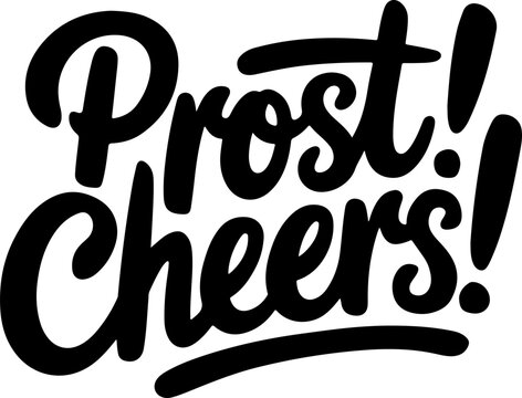 Prost Cheers! German Toast Graphic Design