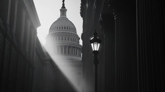 Fototapeta Senate Building - United States Capitol in Washington DC with Majestic Dome Architecture
