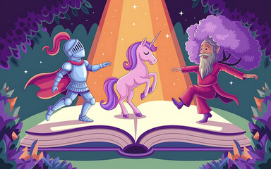 Magic book with magic fairy