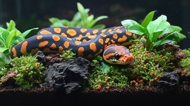 Sumatran blood python terrarium.