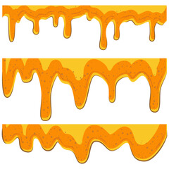 honey drip, melted caramel, honey or oil drip.