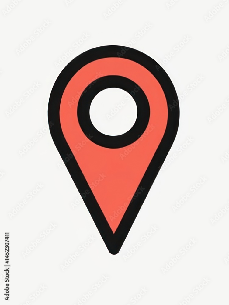 Poster vector icon of a location pin symbol simple geolocation.