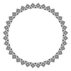 Abstract Radial Geometric Circle Pattern for Decorative Round Frame.