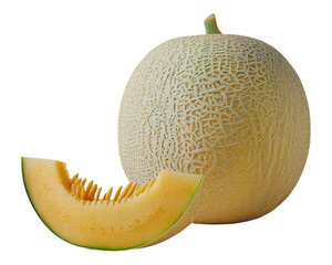 cantaloupe melon isolated on white background