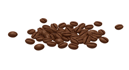 Naklejka premium Coffee bean pile on white background