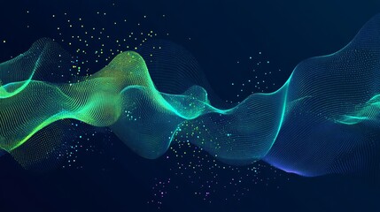 Vibrant abstract green backdrop with fluid wave patterns creating a balanced composition made with Generative AI technology