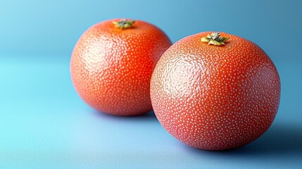 Two Oranges on a Blue Background