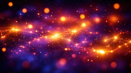 Abstract cosmic energy flow. Vibrant swirling lights