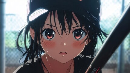 Cute anime batter