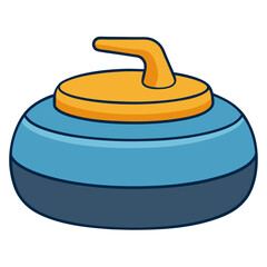 Colorful Curling Stone Icon,A vibrant, colorful curling stone icon, perfect for sports-themed designs and illustrations related to curling