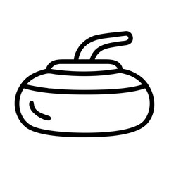 Outlined Curling Stone Icon,A clean black outline of a curling stone, perfect for sports-themed designs and illustrations related to curling
