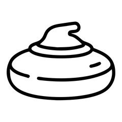 Outlined Curling Stone Icon,A clean black outline of a curling stone, perfect for sports-themed designs and illustrations related to curling