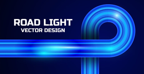 Futuristic Glowing Road Light Vector Design