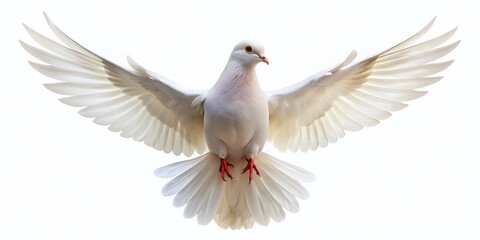 Obraz premium Graceful White Dove in Flight: Symbol of Peace and Freedom