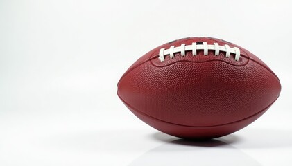 Close-up of an american football on white background, defeat, texture, play