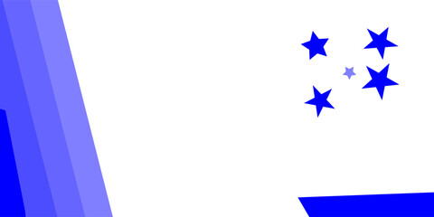 Fototapeta premium white banner with additional blue lines and stars that can be used for marketing