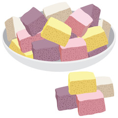 yogurt cube, Freeze dried fruit yogurt.