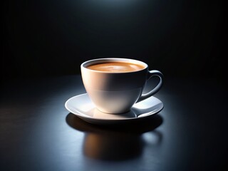 Obraz premium Isolated White Cup Mockup: Night Photography - Clean, Minimalist Design for Branding