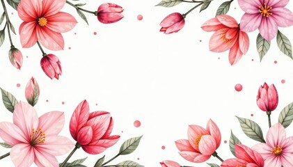 Obraz premium Delicate watercolor floral pattern, perfect for spring events , promotion, commercial
