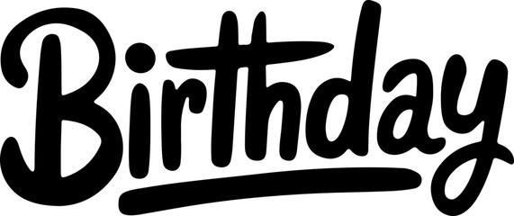 Bold Black Birthday Lettering Design.