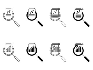 Audit and Data Analysis icon set. Audit and Data Analysis vector icon in line design for web design, logo and mobile app. Symbol of Audit and Data Analysis on white background. Vector illustration.