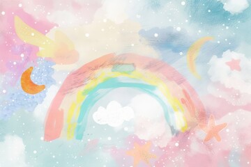 Cute magic illustration backgrounds painting outdoors.